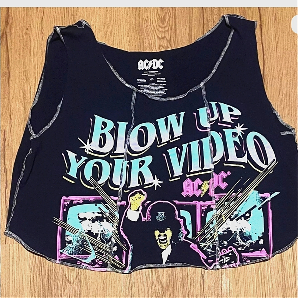 AC/DC Cropped Corset Tanktop.